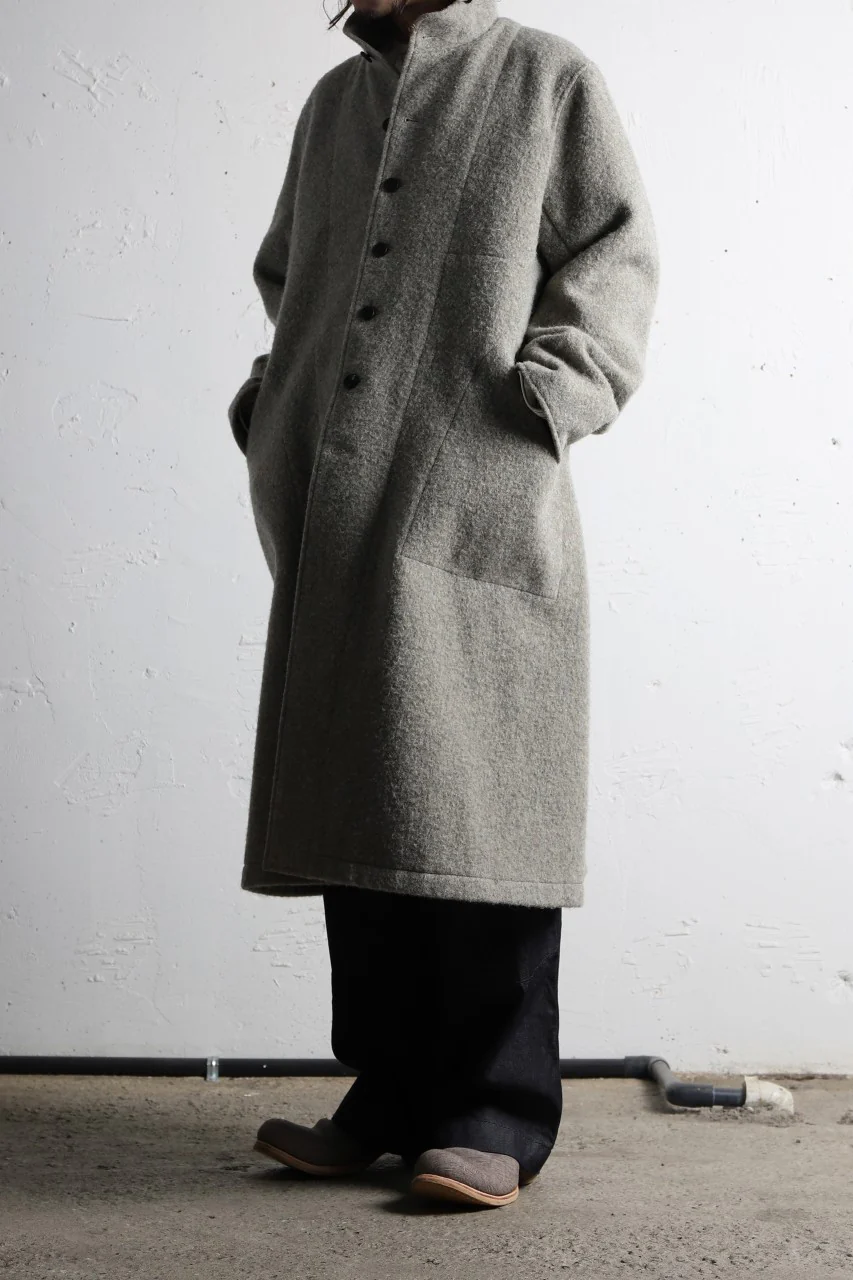 sus-sous medical coat / Napping melton wool (TOP GREY BEIGE) - Image 31