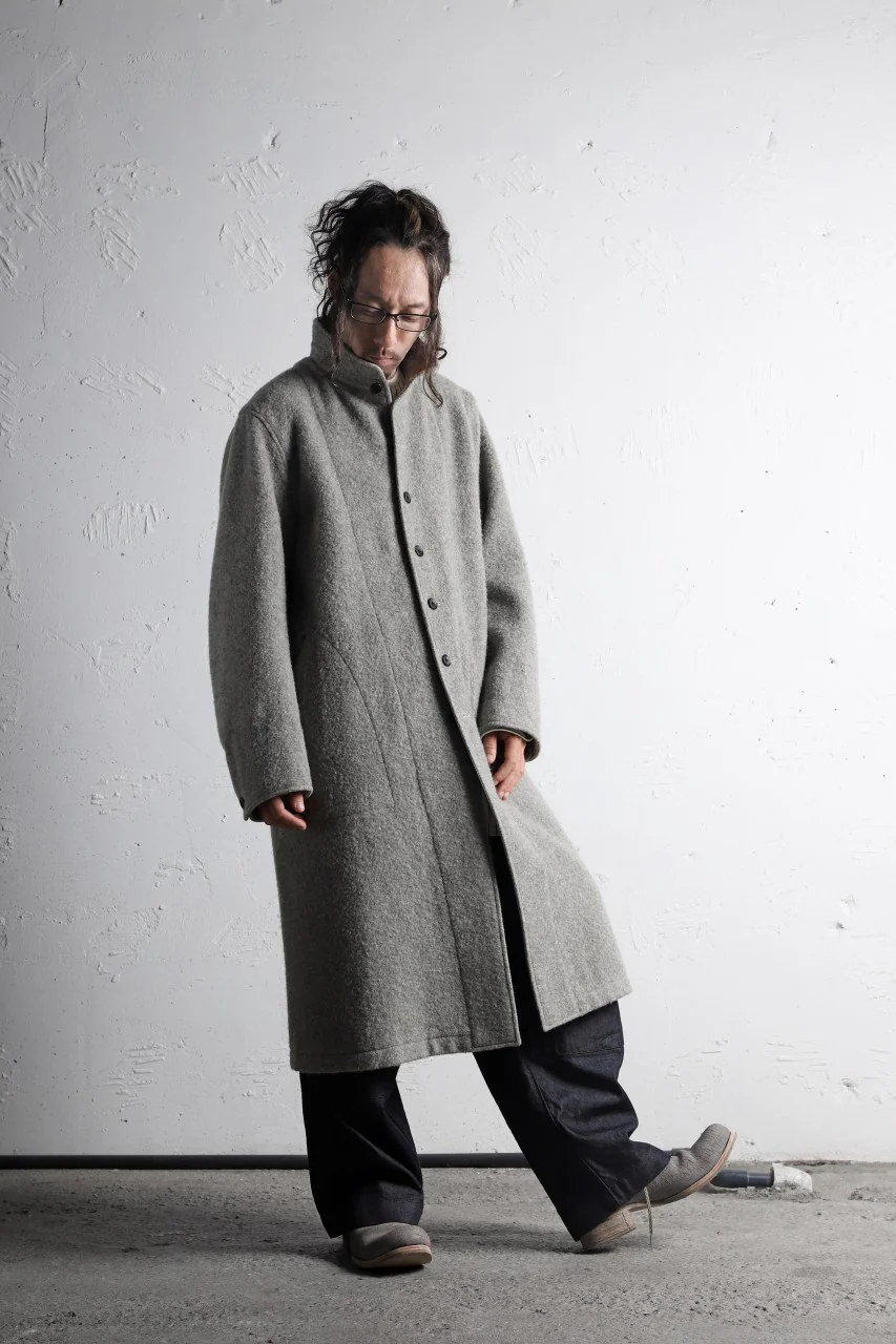 sus-sous medical coat / Napping melton wool (TOP GREY BEIGE) - Image 34