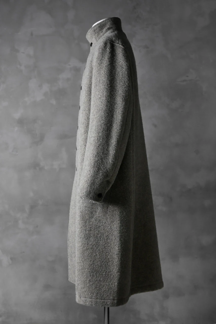 sus-sous medical coat / Napping melton wool (TOP GREY BEIGE) - Image 4