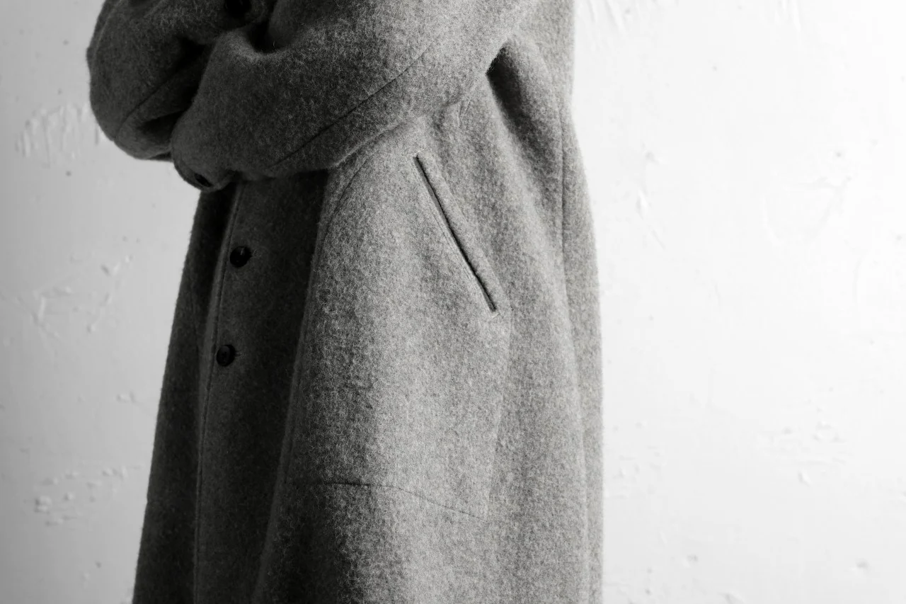 sus-sous medical coat / Napping melton wool (TOP GREY BEIGE) - Image 44