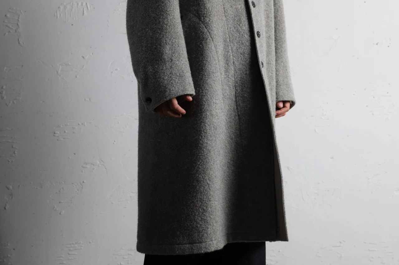sus-sous medical coat / Napping melton wool (TOP GREY BEIGE) - Image 45