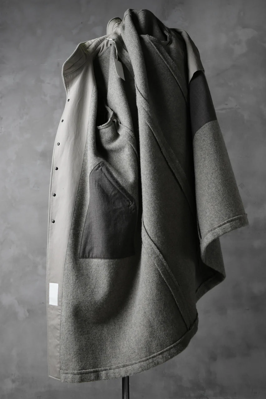 sus-sous medical coat / Napping melton wool (TOP GREY BEIGE) - Image 6