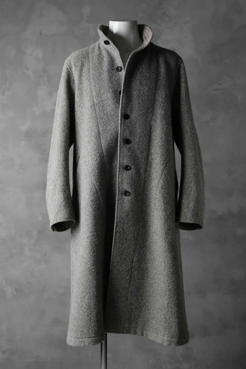 sus-sous medical coat / Napping melton wool (TOP GREY BEIGE) - Image 7