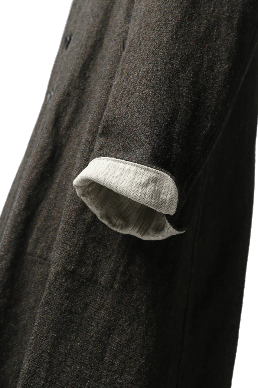 sus-sous medical coat / broke washer woven (KHAKI GREY) - Image 16