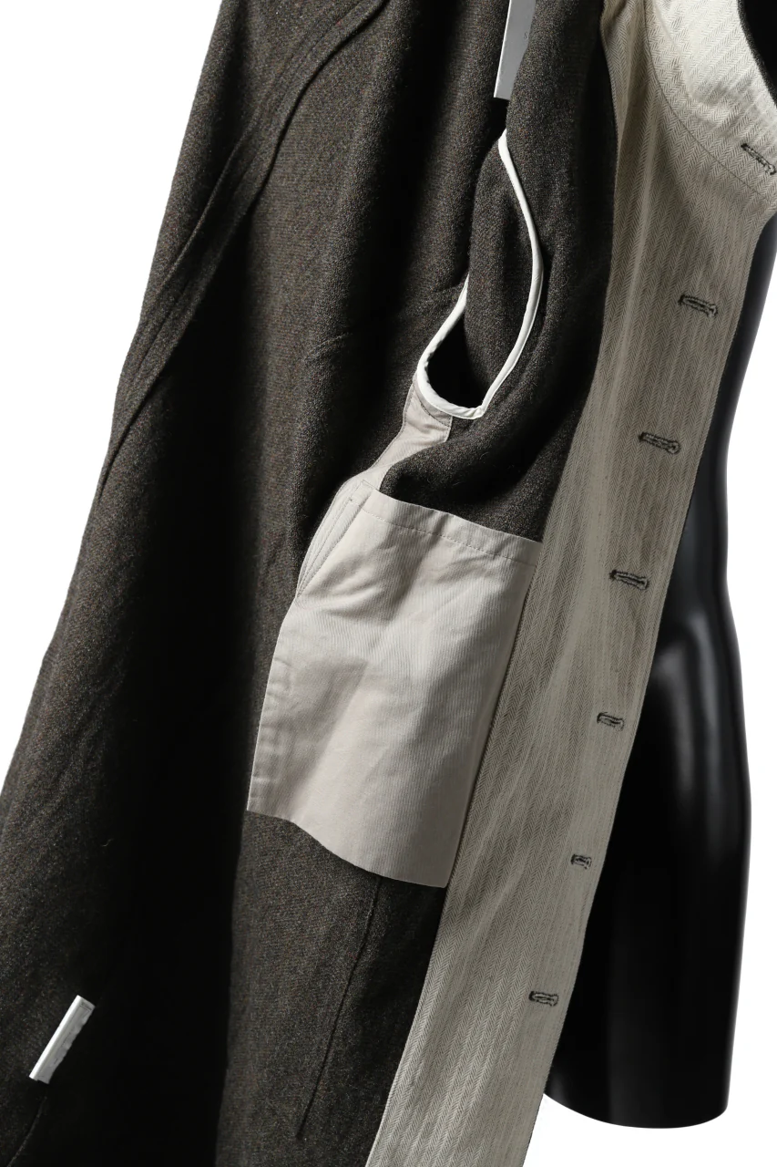 sus-sous medical coat / broke washer woven (KHAKI GREY) - Image 22
