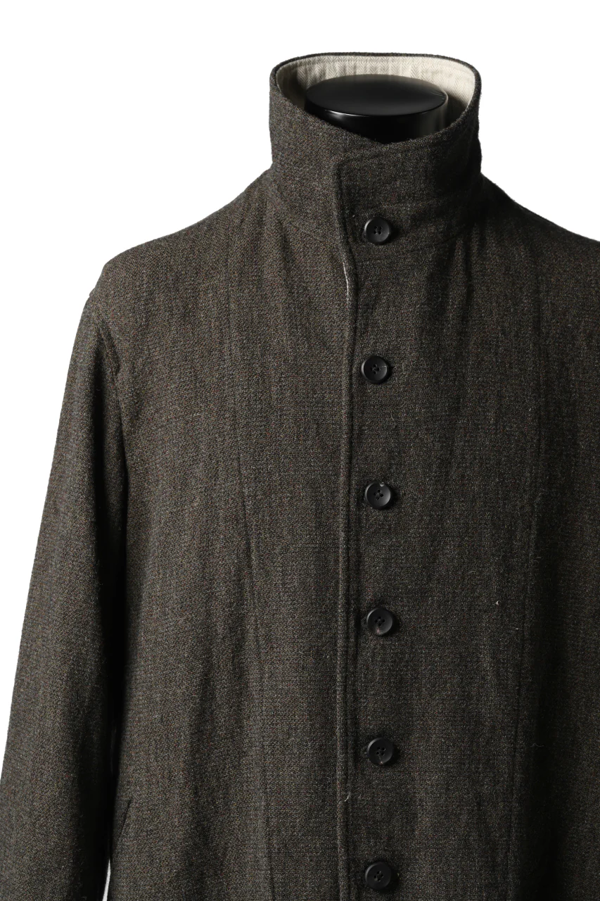 sus-sous medical coat / broke washer woven (KHAKI GREY) - Image 9