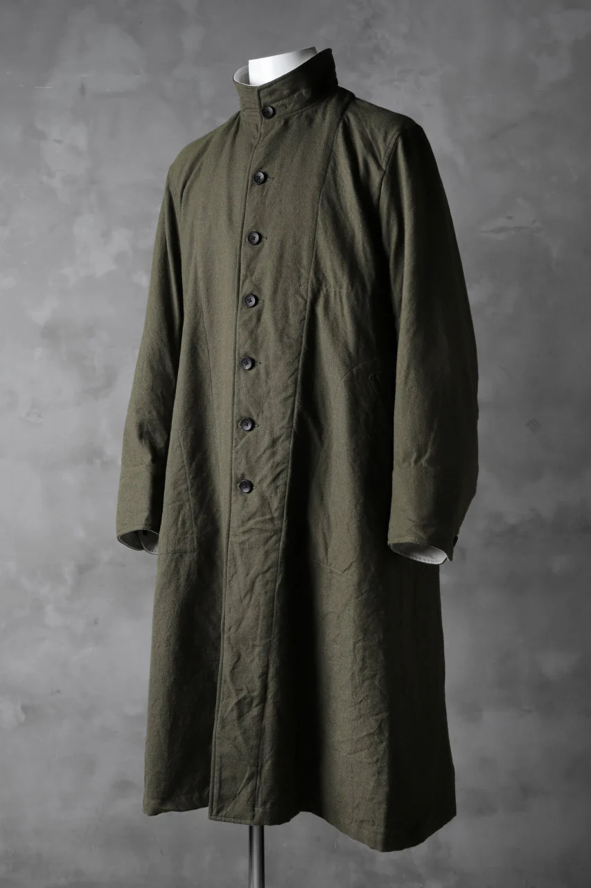 sus-sous medical coat / Vintage serge wool (KHAKI) - Image 3