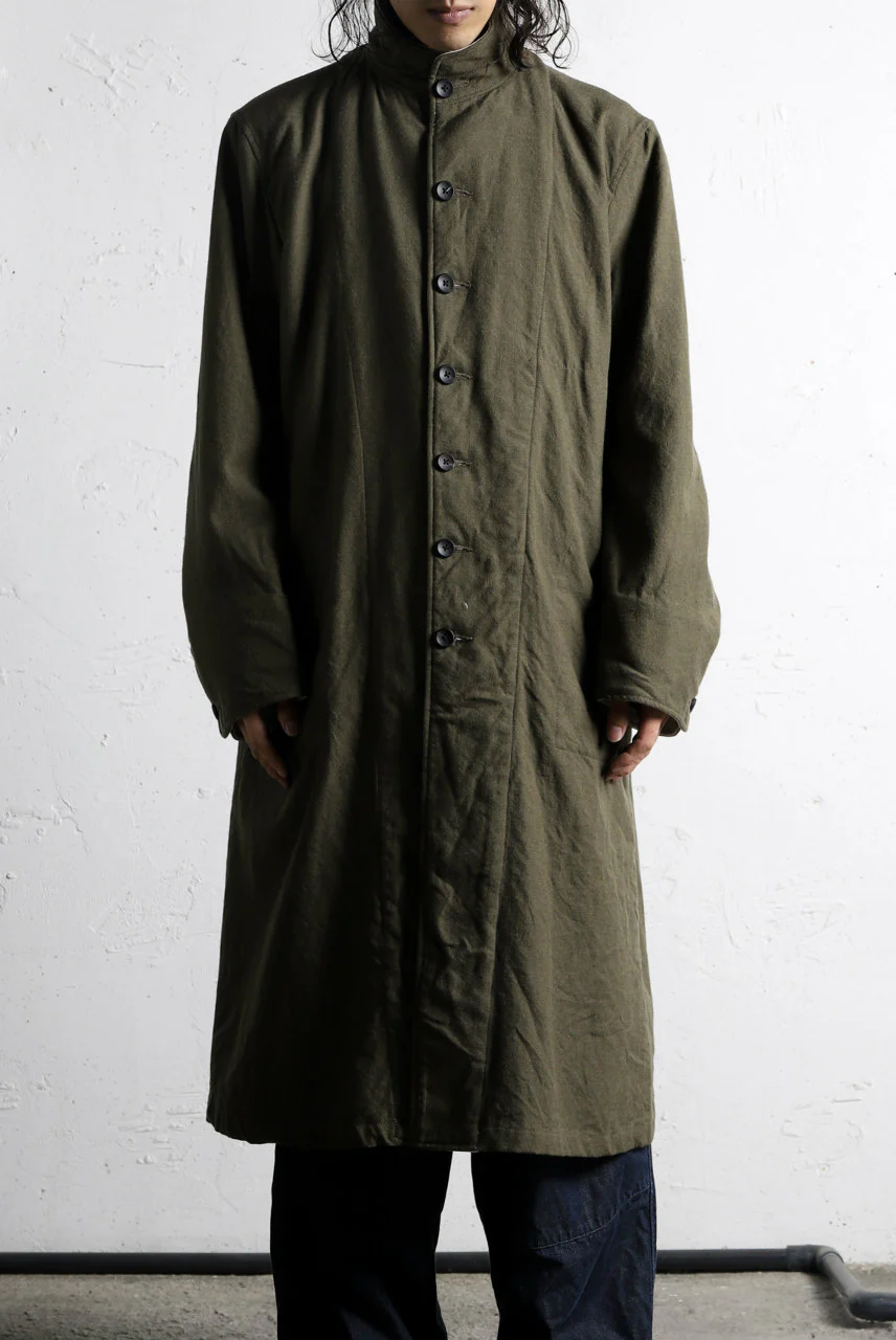 sus-sous medical coat / Vintage serge wool (KHAKI) - Image 9