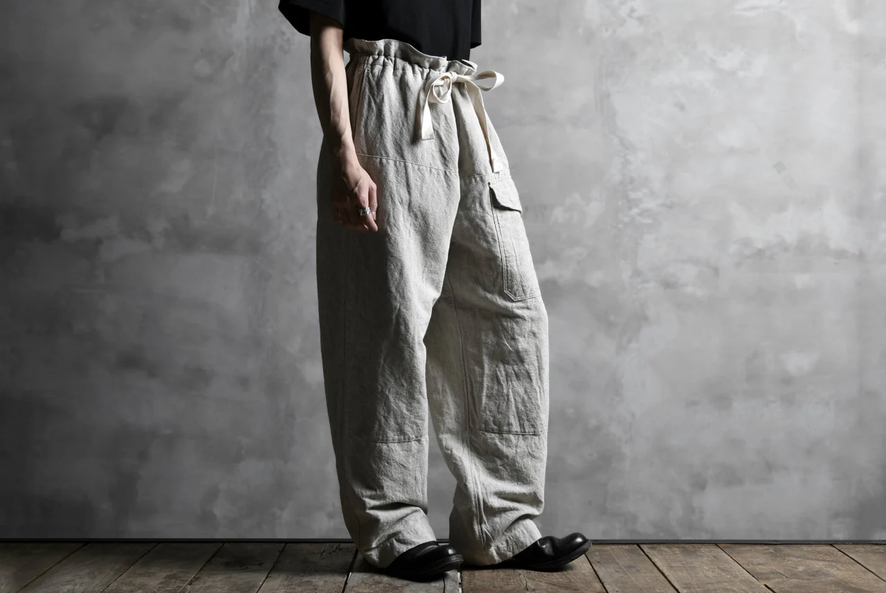 sus-sous natural wide trousers MK-1 / L56/C44 made with oyagi (NATURAL) - Image 25