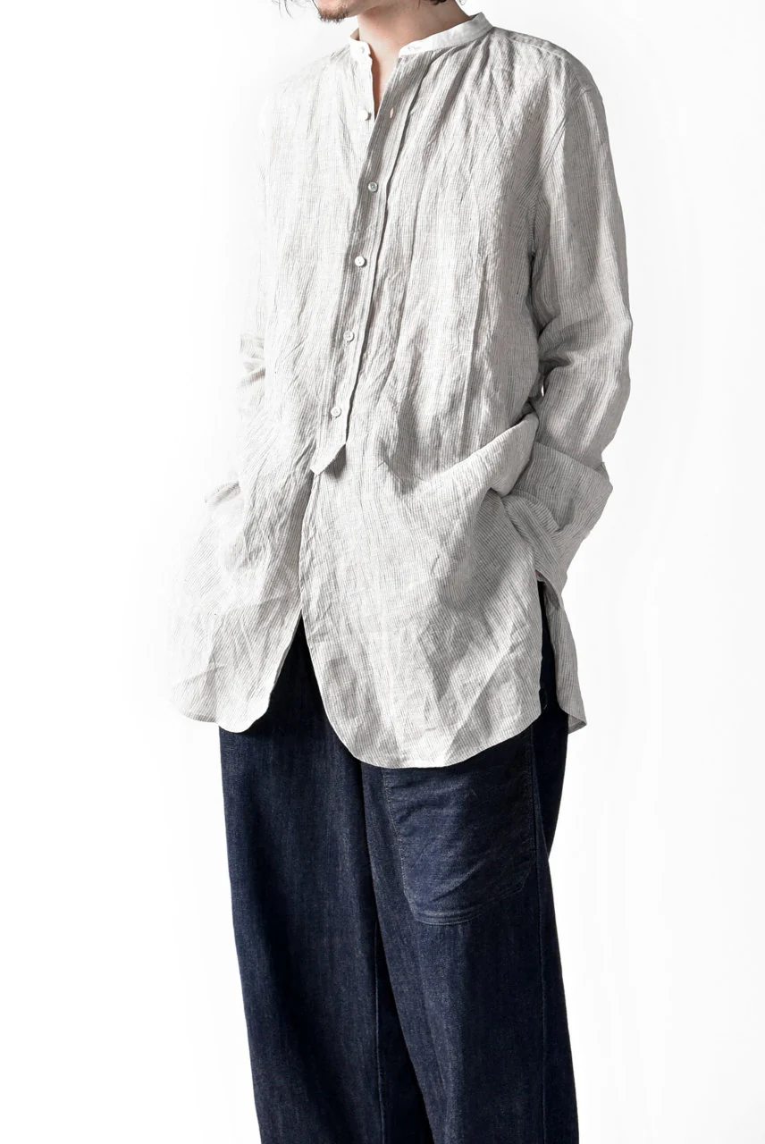 sus-sous officer shirt / LW yarndyed stripe (NATURAL×STRIPE) - Image 6