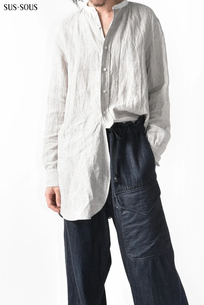 sus-sous officer shirt / LW yarndyed stripe (NATURAL×STRIPE) - Image 7