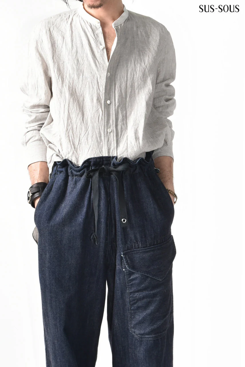 sus-sous officer shirt / LW yarndyed stripe (NATURAL×STRIPE) - Image 8
