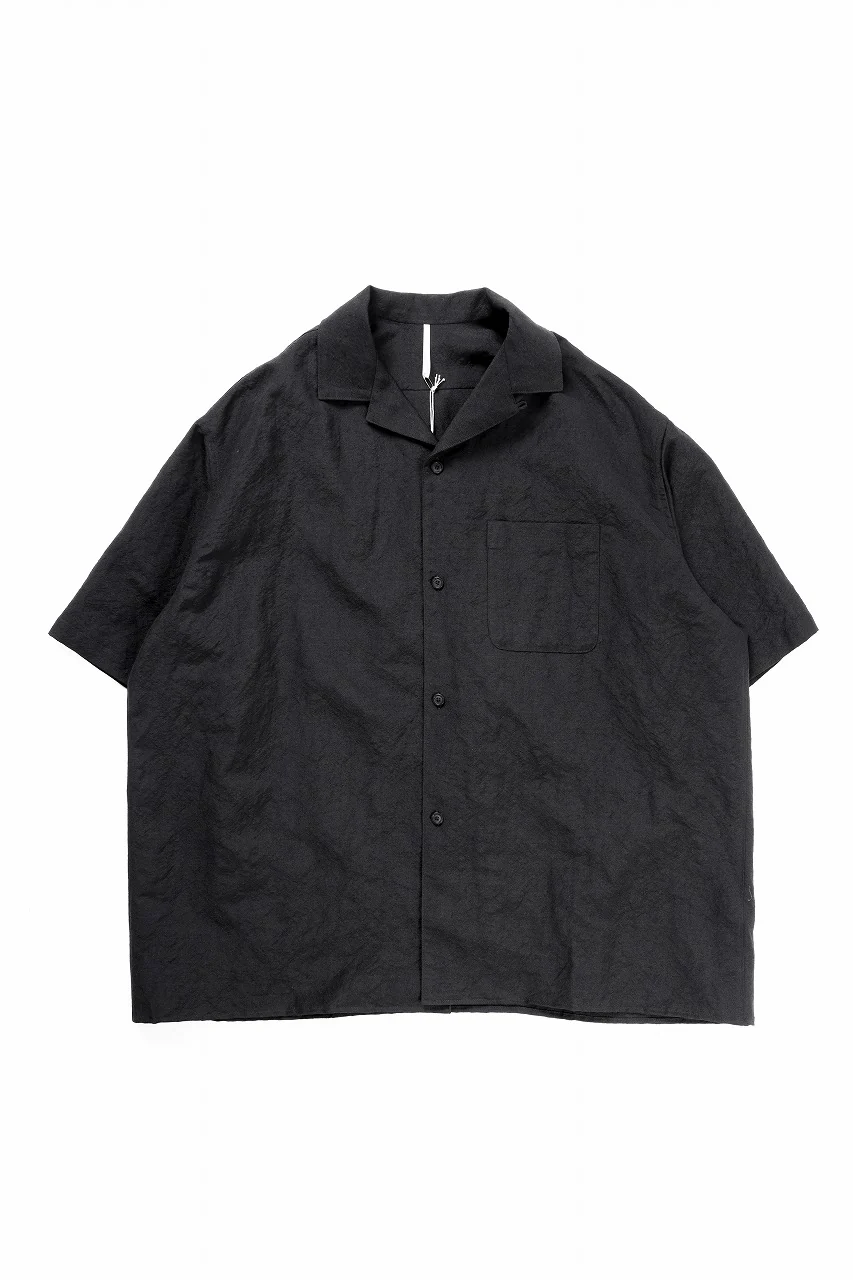 sus-sous open collar S/S shirt / L/W tumbler (BLACK)