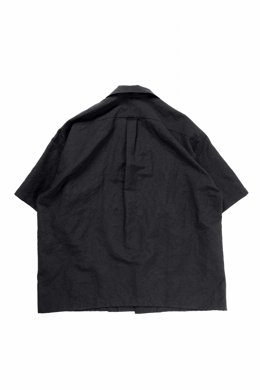 sus-sous open collar S/S shirt / L/W tumbler (BLACK) - Image 2