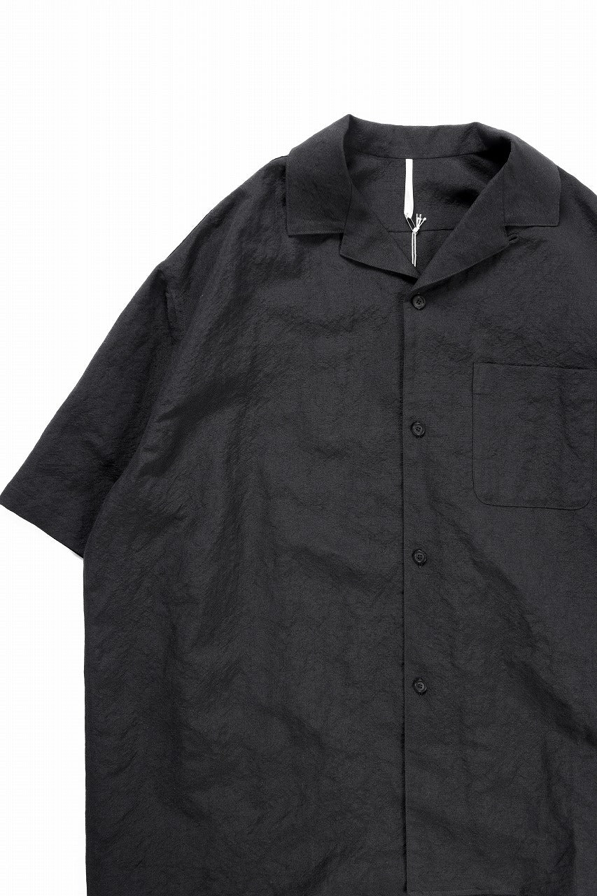 sus-sous open collar S/S shirt / L/W tumbler (BLACK) - Image 4