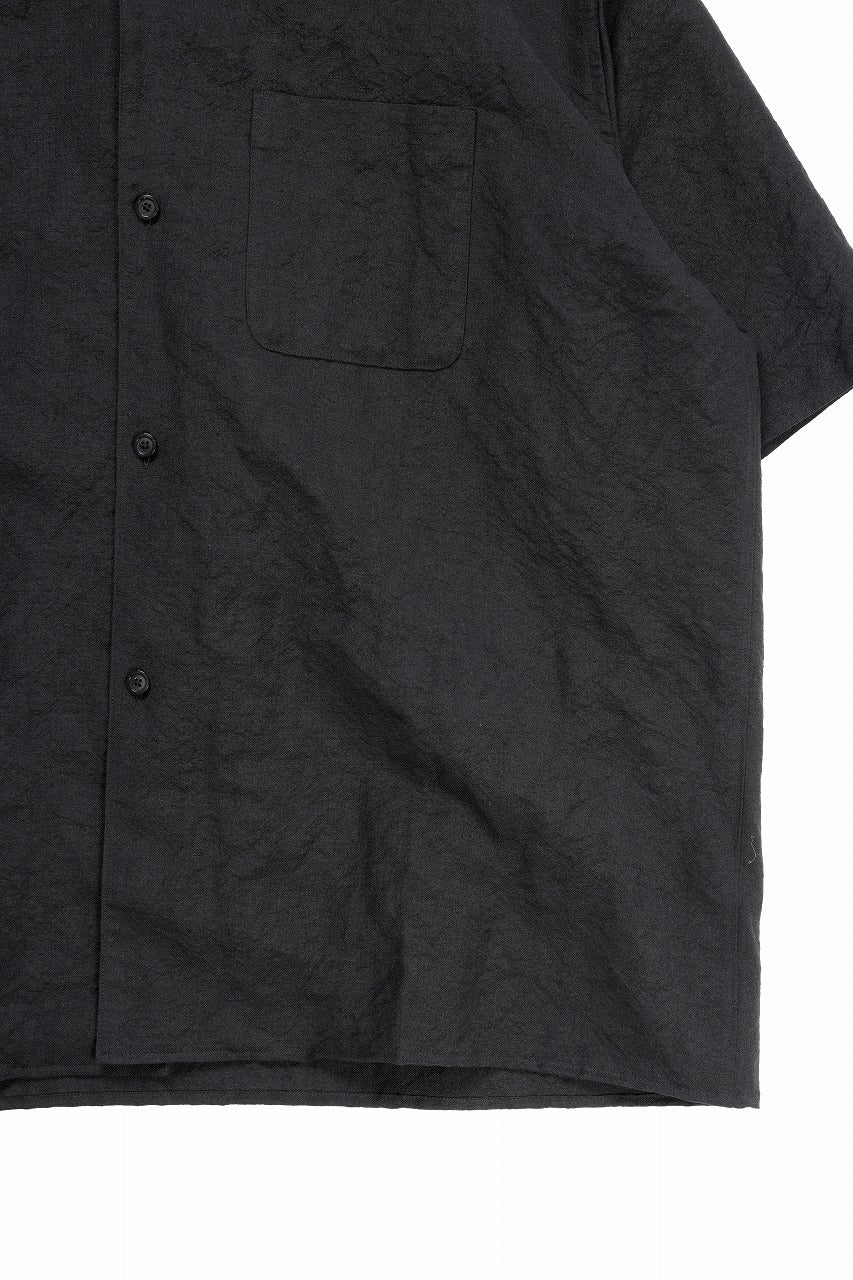 sus-sous open collar S/S shirt / L/W tumbler (BLACK) - Image 5