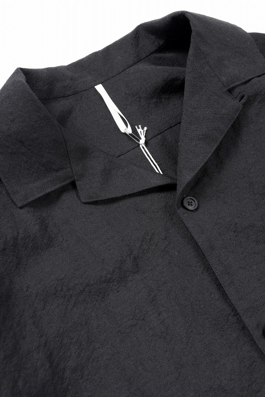 sus-sous open collar S/S shirt / L/W tumbler (BLACK) - Image 6