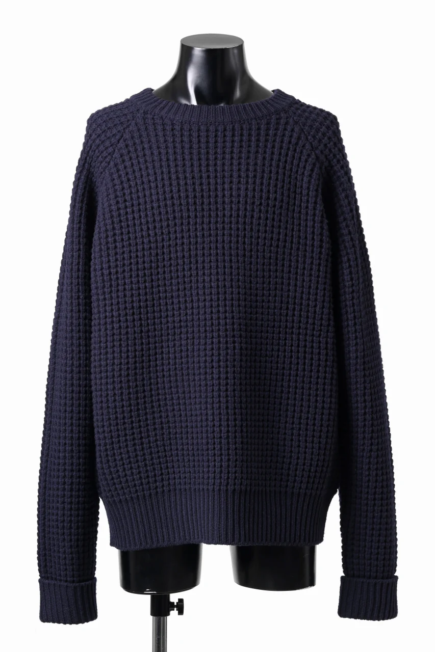 sus-sous popcorn wool knit / england merino wool (NAVY)