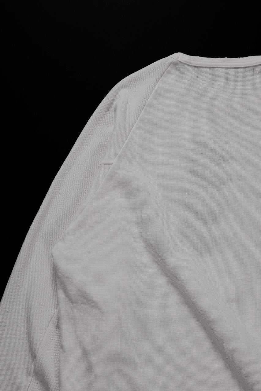 **sus-sous raglan L/S tee / dyed & damaged waffle 3/4 Cotton Linen (WHITE) - Image 12