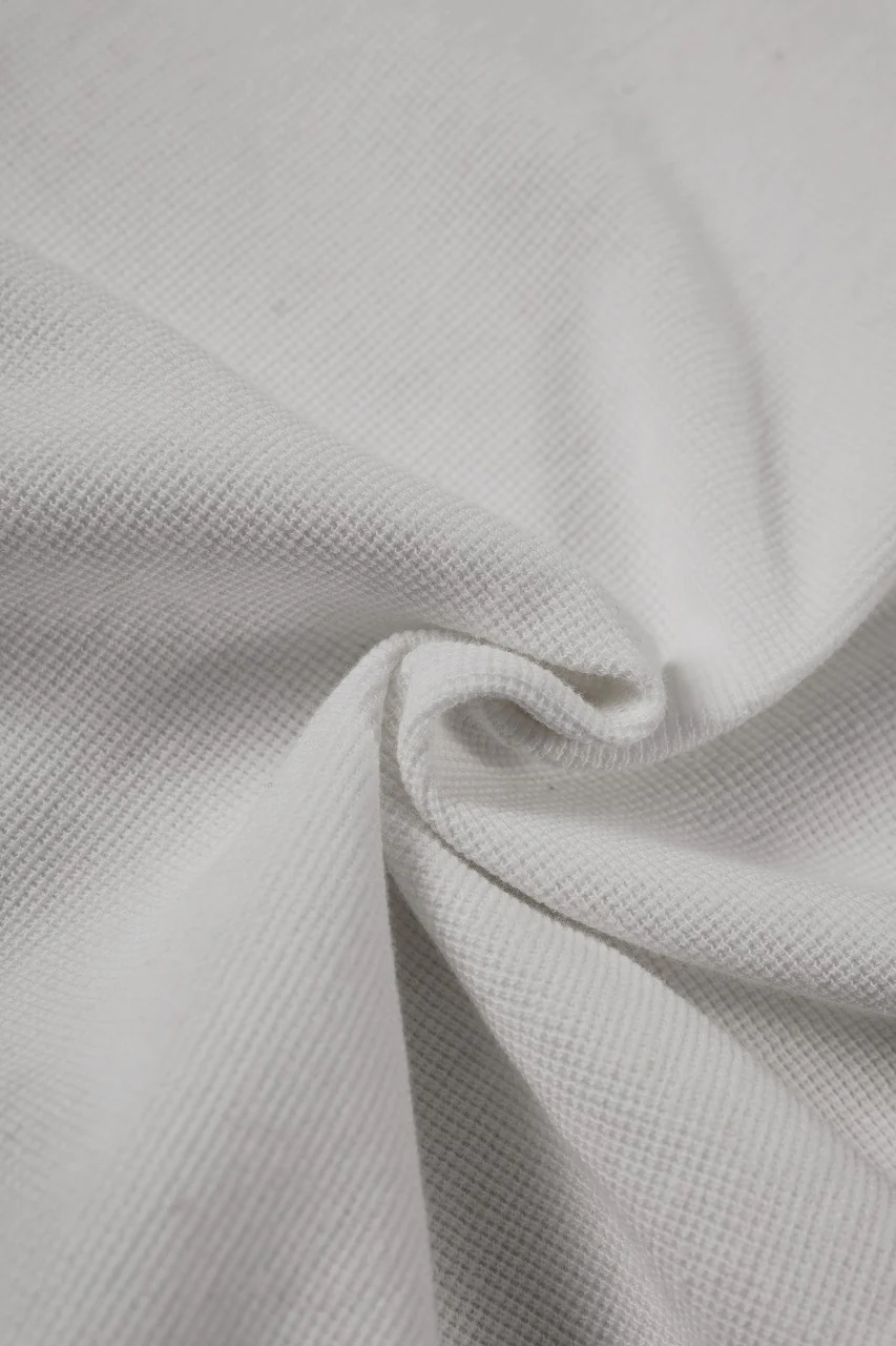 **sus-sous raglan L/S tee / dyed & damaged waffle 3/4 Cotton Linen (WHITE) - Image 14