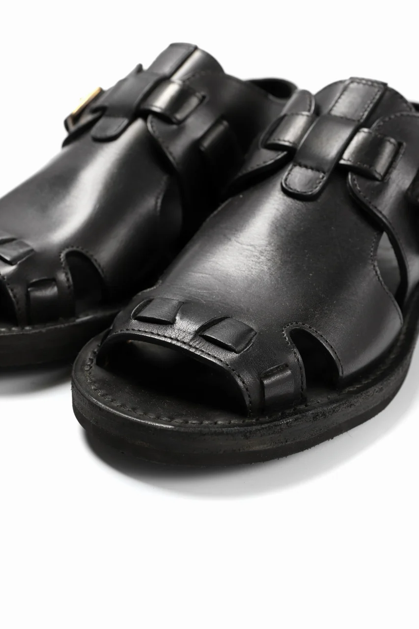 sus-sous sandal shoes / italy oiled cow leather *hand dyed (BLACK BROWN) - Image 12