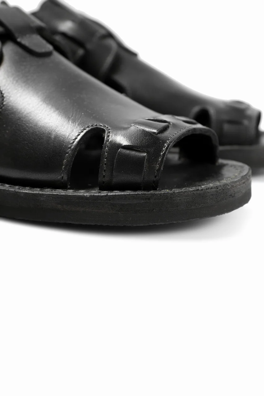 sus-sous sandal shoes / italy oiled cow leather *hand dyed (BLACK BROWN) - Image 13