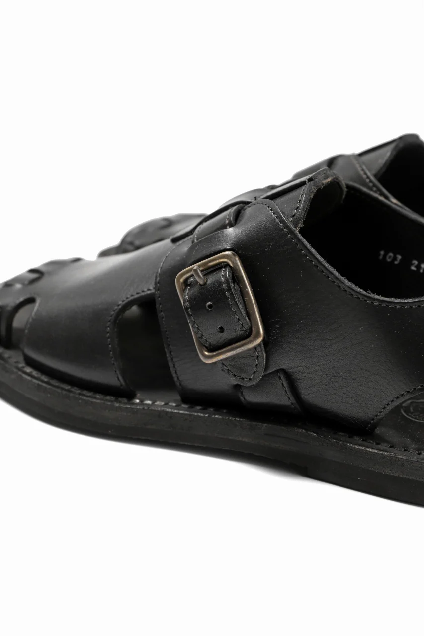 sus-sous sandal shoes / italy oiled cow leather *hand dyed (BLACK BROWN) - Image 14