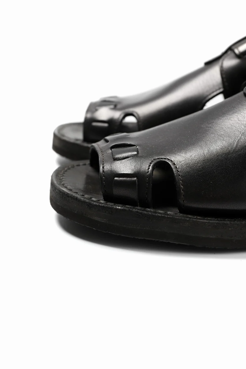 sus-sous sandal shoes / italy oiled cow leather *hand dyed (BLACK BROWN) - Image 15