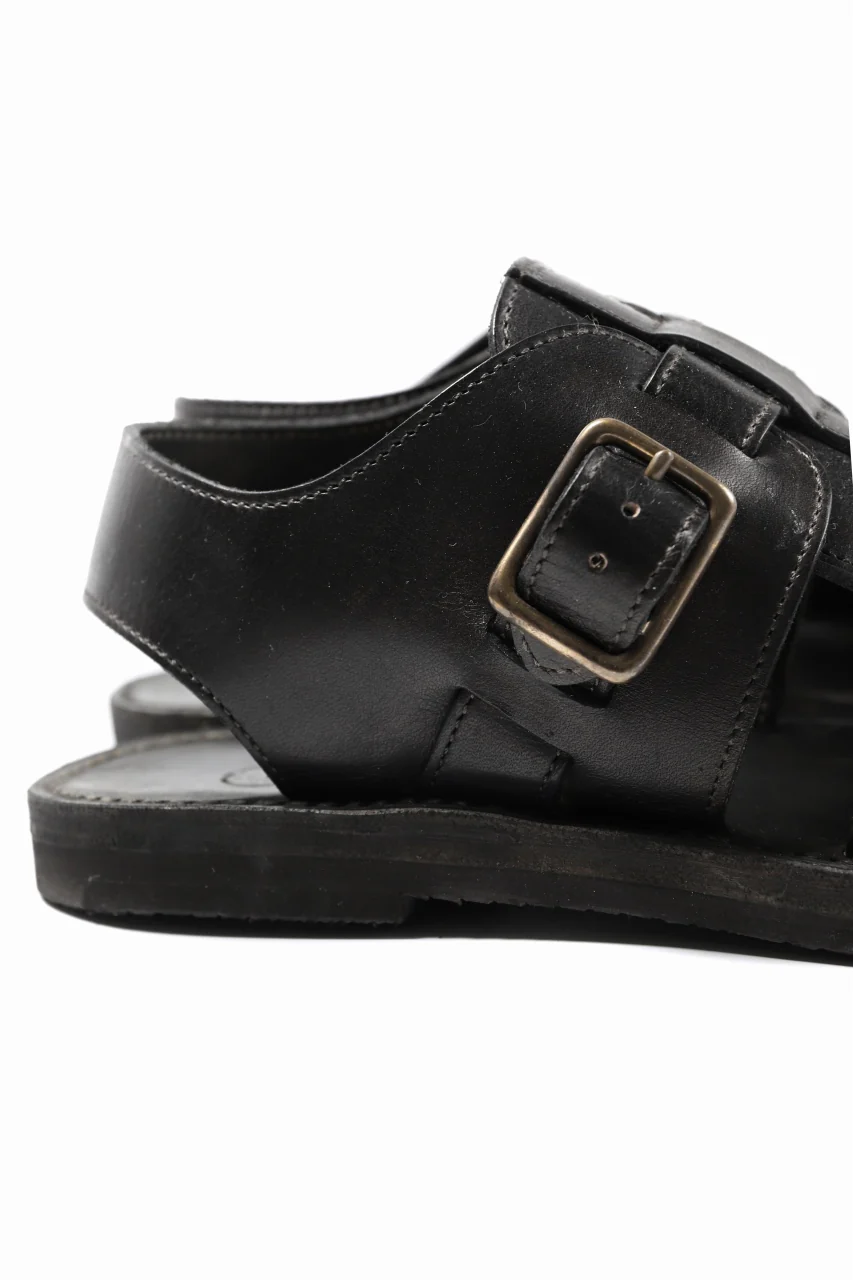 sus-sous sandal shoes / italy oiled cow leather *hand dyed (BLACK BROWN) - Image 16