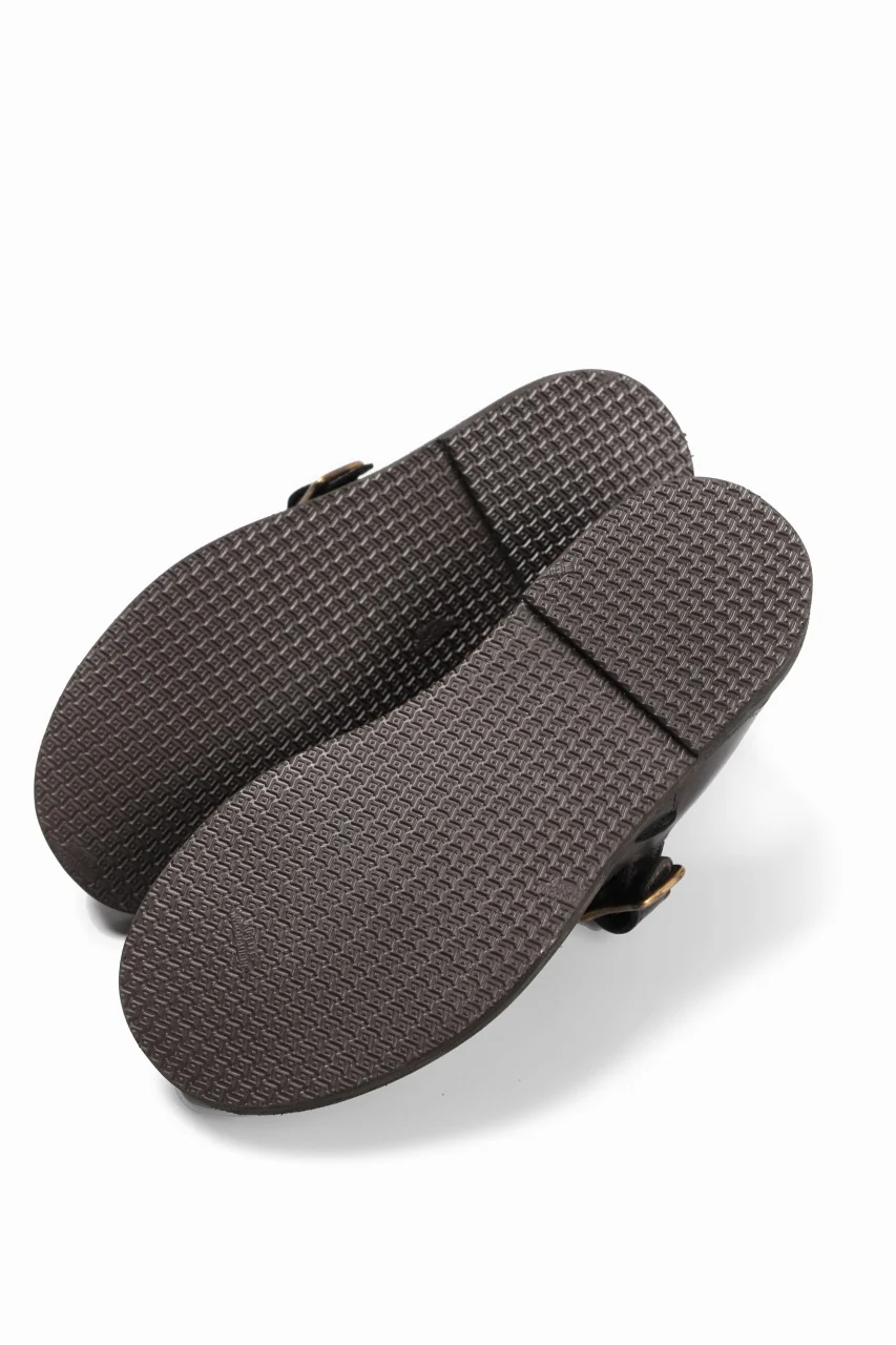 sus-sous sandal shoes / italy oiled cow leather *hand dyed (BLACK BROWN) - Image 17