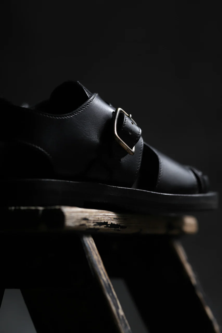 sus-sous sandal shoes / italy oiled cow leather *hand dyed (BLACK BROWN) - Image 24