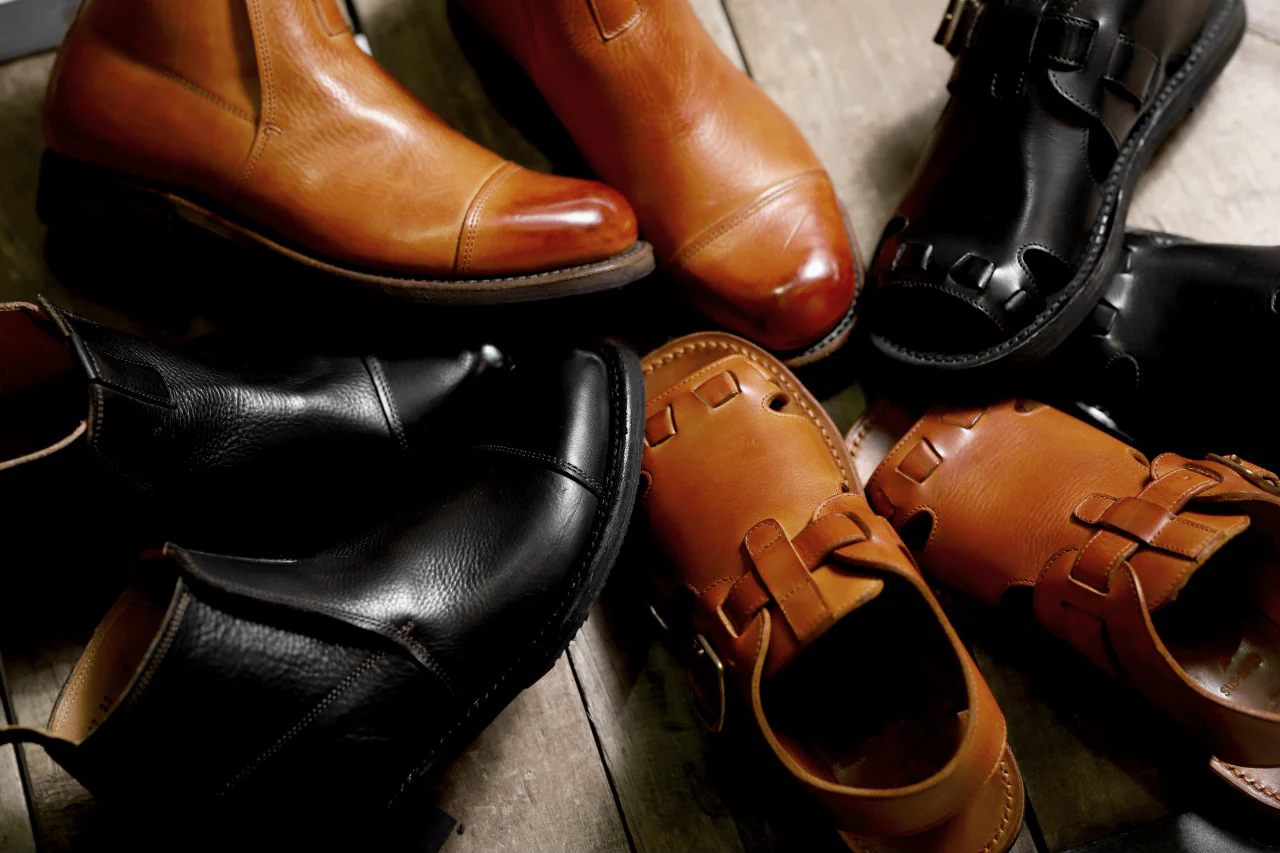 sus-sous sandal shoes / italy oiled cow leather *hand dyed (BLACK BROWN) - Image 35