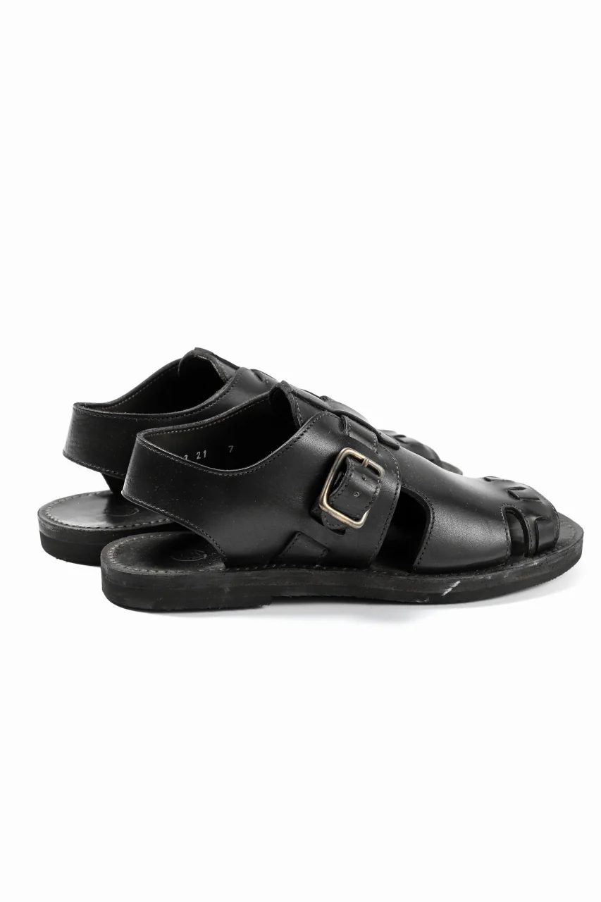 sus-sous sandal shoes / italy oiled cow leather *hand dyed (BLACK BROWN) - Image 6