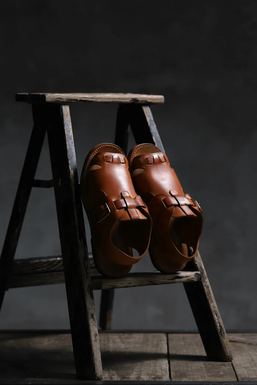 sus-sous sandal shoes / italy oiled cow leather *hand dyed (NATURAL) - Image 22