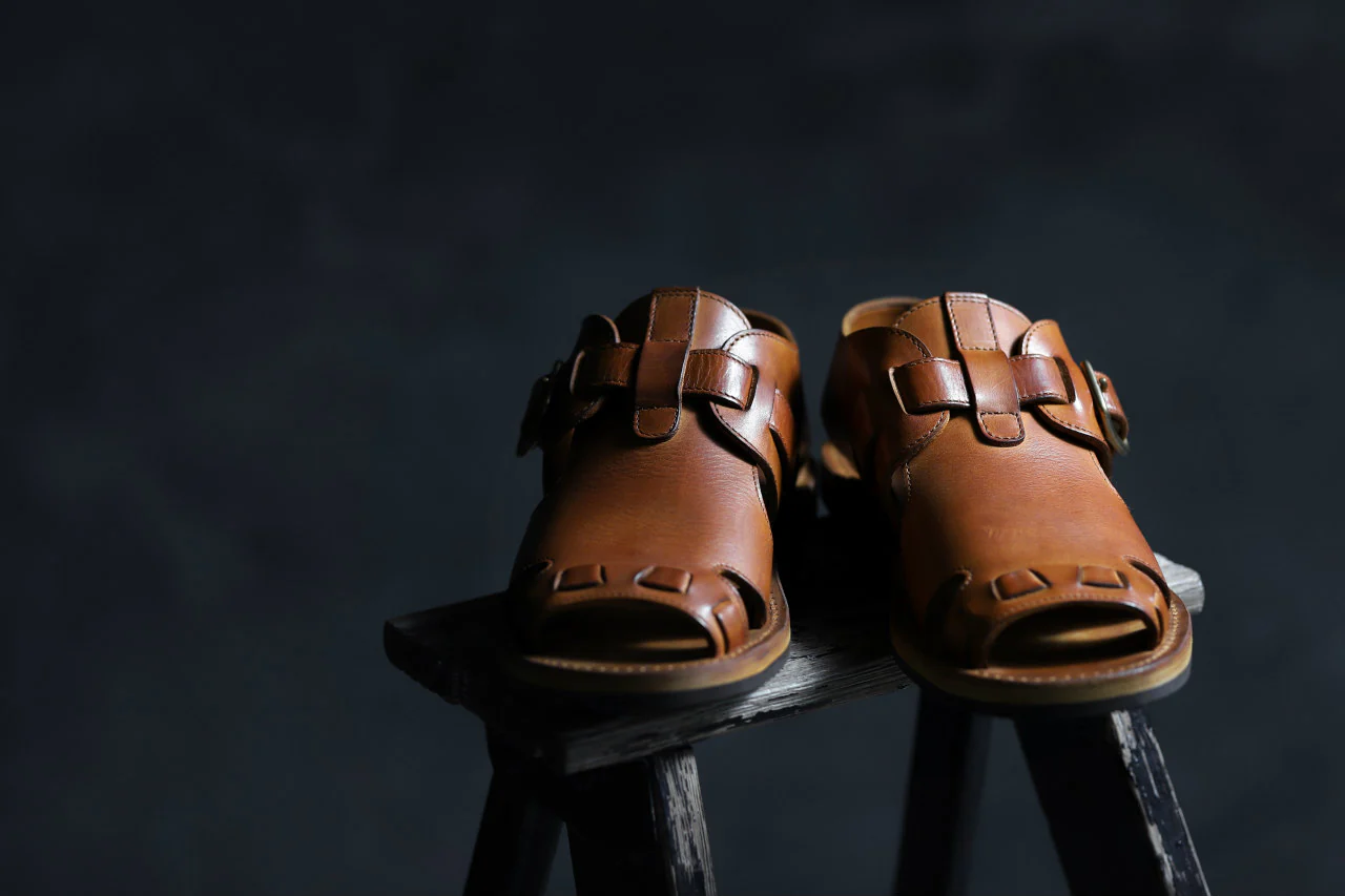 sus-sous sandal shoes / italy oiled cow leather *hand dyed (NATURAL) - Image 26