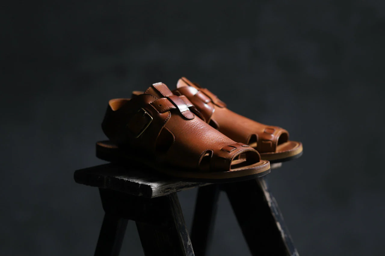 sus-sous sandal shoes / italy oiled cow leather *hand dyed (NATURAL) - Image 27