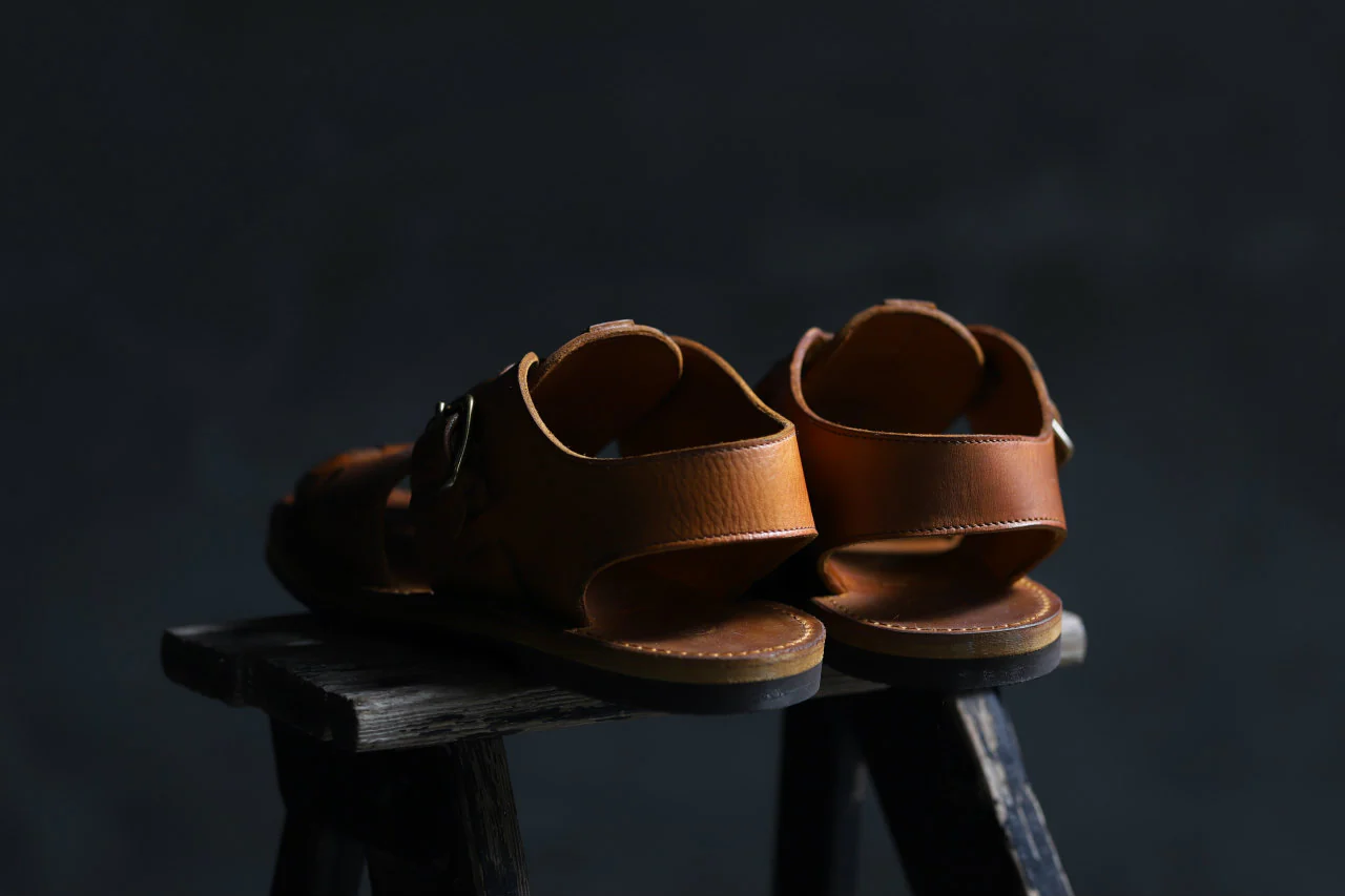 sus-sous sandal shoes / italy oiled cow leather *hand dyed (NATURAL) - Image 29