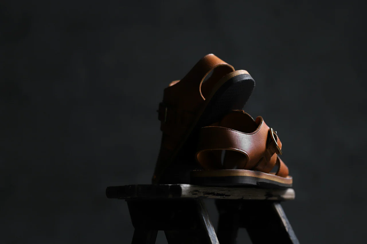 sus-sous sandal shoes / italy oiled cow leather *hand dyed (NATURAL) - Image 30