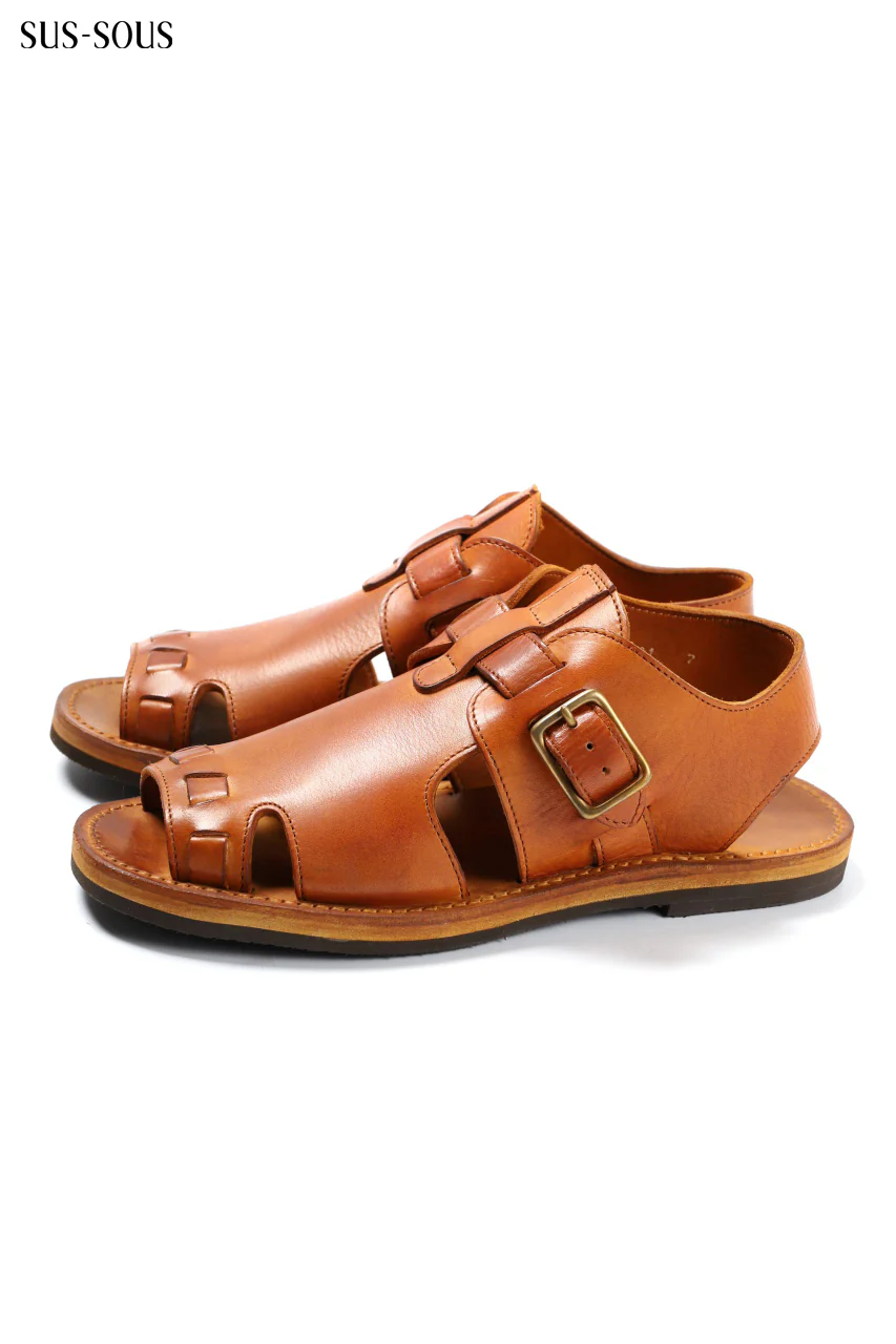 sus-sous sandal shoes / italy oiled cow leather *hand dyed (NATURAL) - Image 33