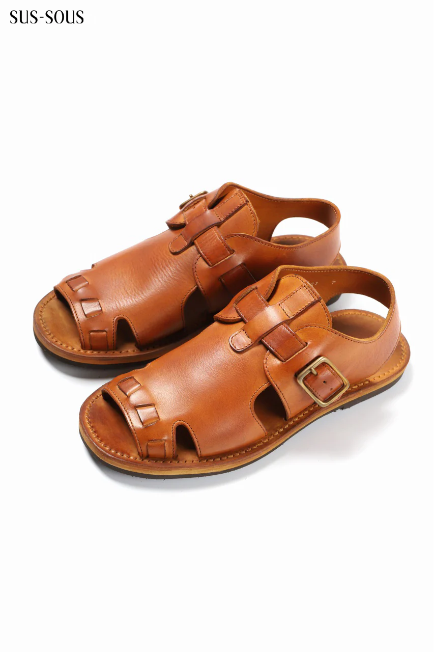 sus-sous sandal shoes / italy oiled cow leather *hand dyed (NATURAL) - Image 4