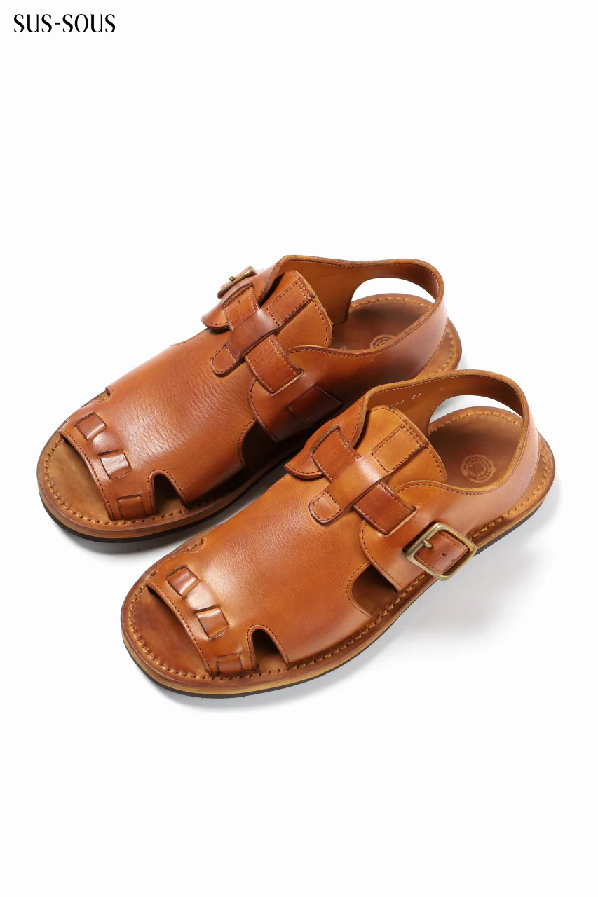 sus-sous sandal shoes / italy oiled cow leather *hand dyed (NATURAL) - Image 6