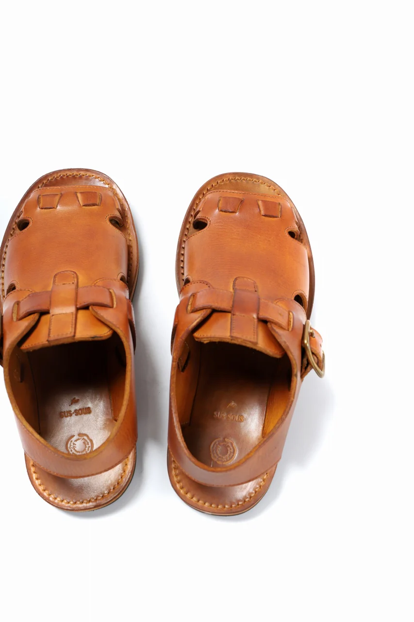 sus-sous sandal shoes / italy oiled cow leather *hand dyed (NATURAL) - Image 7