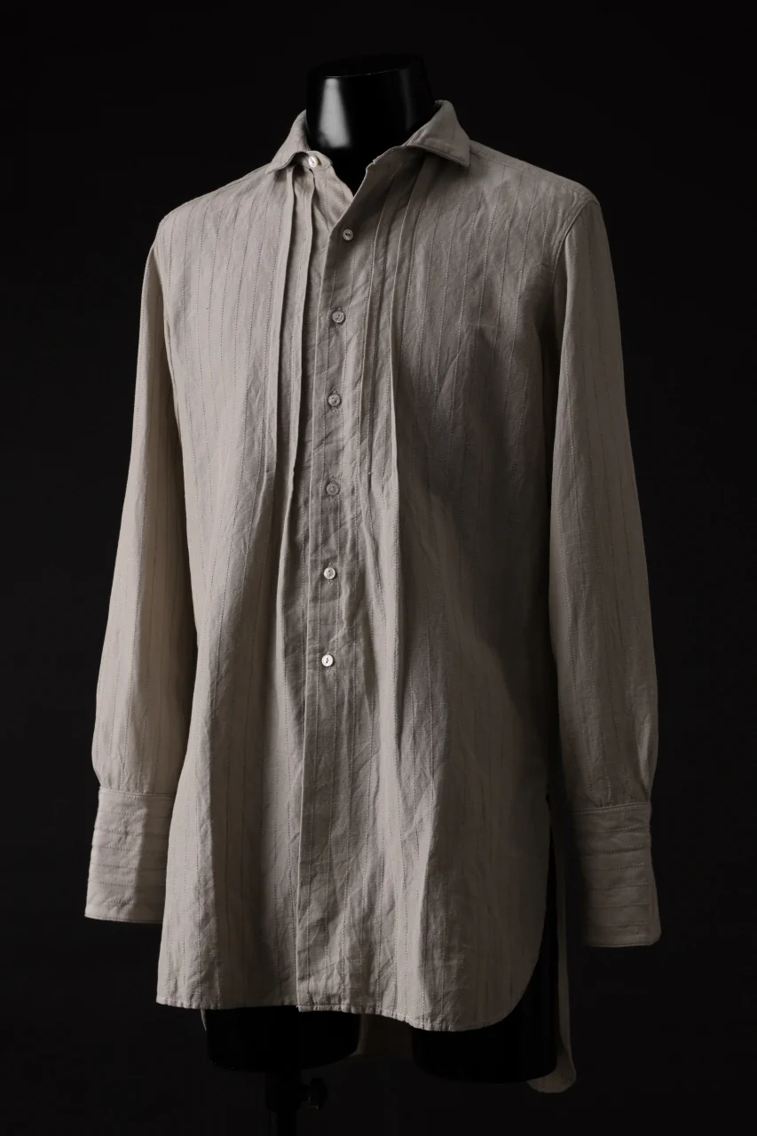 sus-sous shirt dress / C53L47 dobby stripe washer (SILVER GRAY) - Image 2