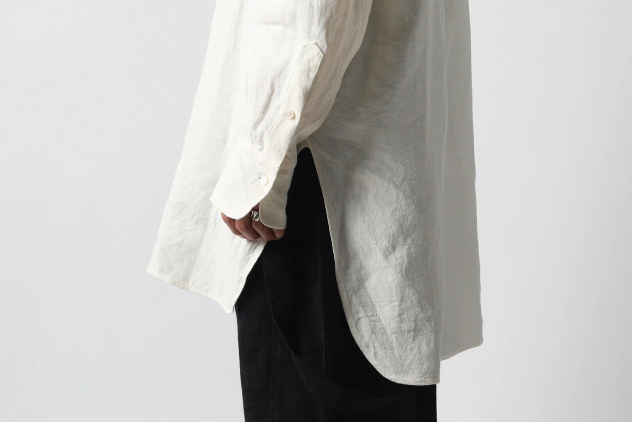 sus-sous shirt dress / L100 1/25 linen cloth (WHITE) - Image 10