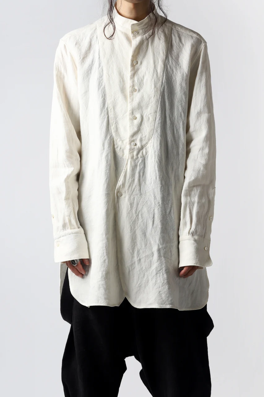 sus-sous shirt dress / L100 1/25 linen cloth (WHITE) - Image 13