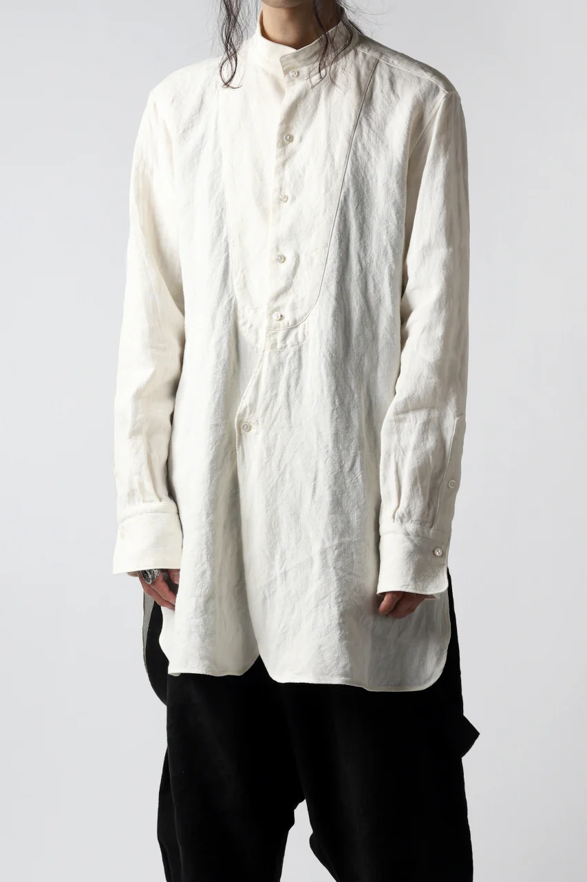 sus-sous shirt dress / L100 1/25 linen cloth (WHITE) - Image 14