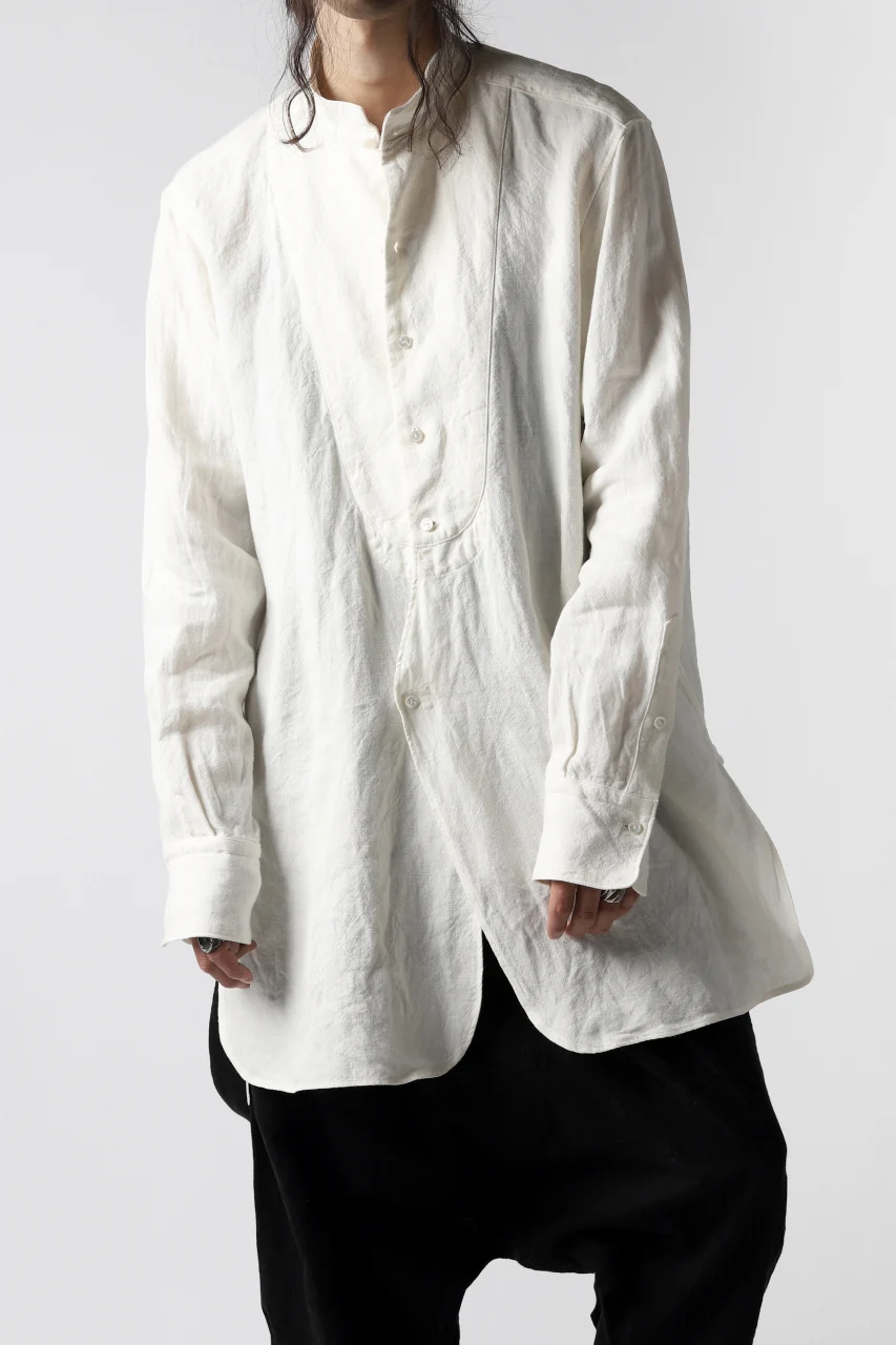 sus-sous shirt dress / L100 1/25 linen cloth (WHITE) - Image 2