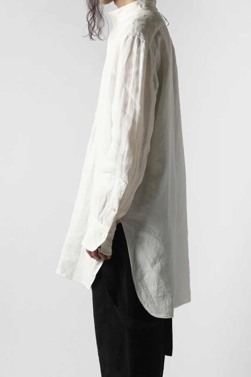 sus-sous shirt dress / L100 1/25 linen cloth (WHITE) - Image 3