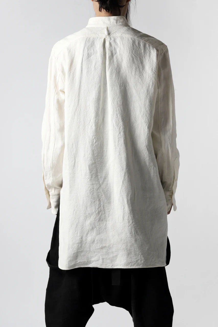sus-sous shirt dress / L100 1/25 linen cloth (WHITE) - Image 4
