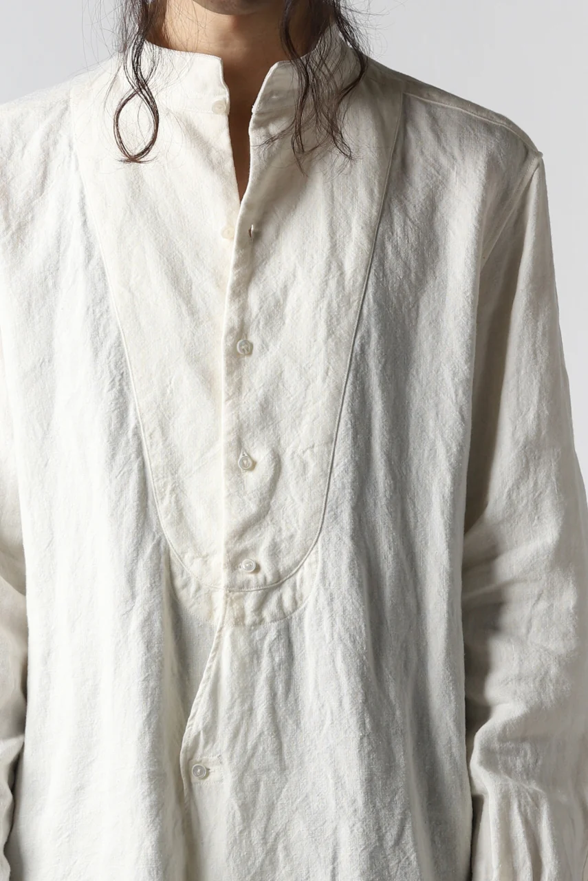 sus-sous shirt dress / L100 1/25 linen cloth (WHITE) - Image 7